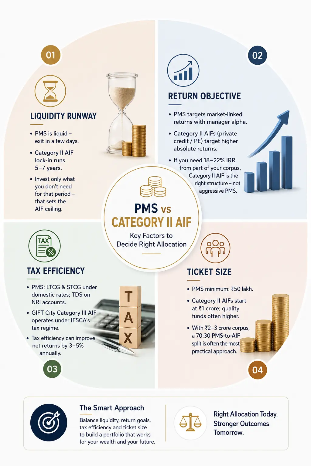 PMS vs Category II AIF Key Allocation Factors